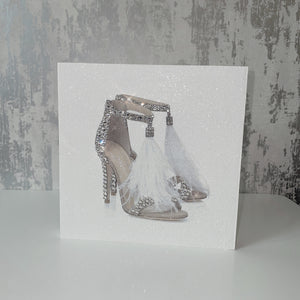 diamante feather shoe plaque