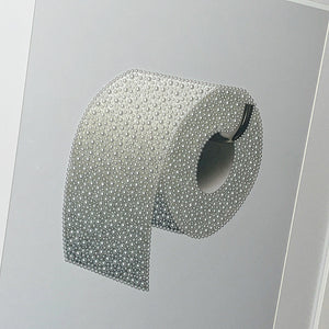 pearl encrusted toilet roll art