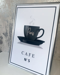 black paris coffee cup