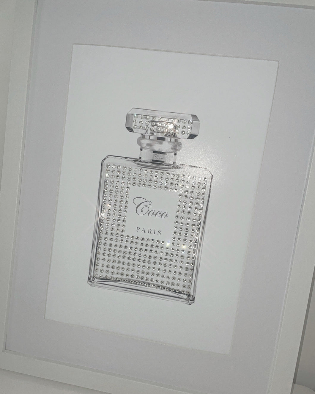 coco perfume bottle diamante print